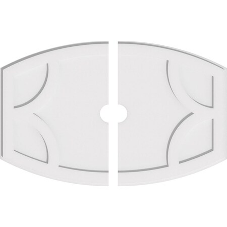 Ekena Millwork Kailey Architectural Grade PVC Ceiling Medallion, 36"W x 24"H x 3"ID x 19 1/2"C x 1"P, Two-Piece CMP36X24KY2-03000